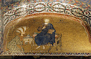 Enthroned Christ with the donor Photograph by Steve Estvanik