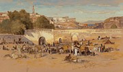 Evening Before Market At Tangiers Painting by Samuel Colman