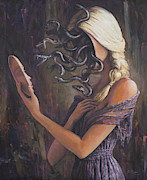 Facing Myfelf Painting by Adrian Borda