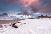 Fairy Tale Castle with snow on the beach Photograph by Anita Nicholson