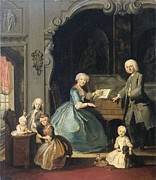 Family Group near a Harpsichord. Familiegroep bij een klavecimbel. Painting by Cornelis Troost -mentioned on object- Family Group near a Harpsichord. Familiegroep bij een klavecimbel. Painting by Cornelis Troost -mentioned on object-