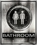 Farm Bathroom Signs 1 Mixed Media by Lightboxjournal