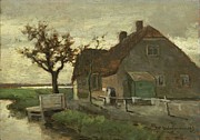 Farm house on a canal. Painting by Jan Hendrik Weissenbruch -1824-1903- Farm house on a canal. Painting by Jan Hendrik Weissenbruch -1824-1903-