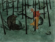 Fear In The Woods Painting by Hugo Simberg Fear In The Woods Painting by Hugo Simberg