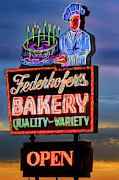 Federhofer's Vintage Neon Photograph by Robert FERD Frank