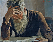 Ferdinand Hodler -Berne, 1853-Geneva, 1918-. The Reader -ca. 1885-. Oil on canvas. 31 x 38 cm. Painting by Ferdinand Hodler -1853-1918-