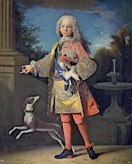 'Ferdinand VI of Spain, as a child', ca. 1723, French School, Oil on canvas, 144 cm ... Painting by Jean Ranc -1674-1735-