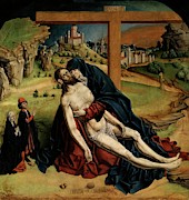 Fernando Gallego / 'Pieta', 1465-1470, Spanish School, Panel, 118 cm x 111 cm, P02998. JESUS. Painting by Fernando Gallego -c 1440-c 1507-