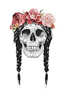Festival skull Drawing by Balazs Solti Festival skull Drawing by Balazs Solti