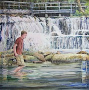 Finding the Right Spot Painting by Bev Morgan