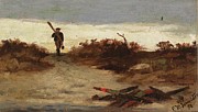 Fisherman By Water Painting by Edward Mitchell Bannister