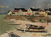 Fishermans Village In The Region Of Baden Painting by Arnold Fiechter