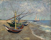 Fishing Boats on the Beach at Les Saintes-Maries-de-la-Mer. Painting by Vincent van Gogh -1853-1890- Fishing Boats on the Beach at Les Saintes-Maries-de-la-Mer. Painting by Vincent van Gogh -1853-1890-