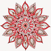 Floral Mandala - 02 Painting by AM FineArtPrints Floral Mandala - 02 Painting by AM FineArtPrints