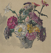 Flowers, 1843 by Delacroix Painting by Eugene Delacroix