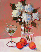 Flowers And Martini Painting by Jane Slivka