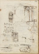 Folio f 104r. Codex Madrid I -Ms. 8937- 'Treaty of statics and mechanics', 192 folios with 384 pa... Drawing by Album