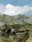Francisco Domingo Marques / 'Large Landscape -Aragon-', ca. 1900. Painting by Francisco Domingo Marques -1842-1920-