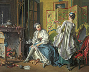 Francois Boucher -Paris, 1703-1770-. La Toilette -1742-. Oil on canvas. 52.5 x 66.5 cm. Painting by Francois Boucher -1703-1770-
