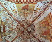 Frescoes With King Erik Iv Ploughpenny, King Erik V Klipping And The Coronation Of The Virgin In The Dome Of St Benedict's Church, Ringsted, Denmark Painting by Unknown