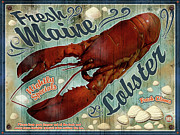 Fresh Maine Lobster Sign Mixed Media by Old Red Truck