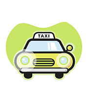 Front of Taxi Drawing by CSA Images Front of Taxi Drawing by CSA Images