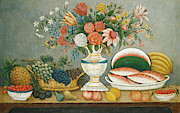 Fruit And Flowers, 19th Century Painting by Granger