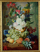 Fruits And Flowers Painting by Jan Van Os