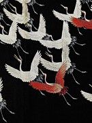 Furisode With A Myriad Of Flying Cranes Painting by Anonymous