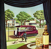 Futuristic Food Delivery Truck Drawing by CSA Images Futuristic Food Delivery Truck Drawing by CSA Images