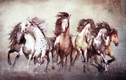 Galloping Horses Magnificent Seven Digital Art by Shanina Conway