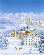 German Castles In Winter Painting by Harro Maass