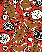 Gingerbread Man Pattern Drawing by CSA Images Gingerbread Man Pattern Drawing by CSA Images