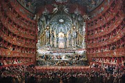 Giovanni Paolo Panini. Musical party given by Cardinal De La Rochefoucauld in 1747. Painting by Giovanni Paolo Pannini -1691-1765-