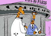 Giraffe in Cafe de Paris Digital Art by Piotr Dulski