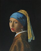 Girl with a pearl earring Painting by Bob Williams