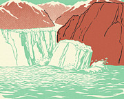 Glacier Breaking into the Sea Drawing by CSA Images Glacier Breaking into the Sea Drawing by CSA Images