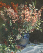 Gladioli In A Vase, C. 1875. Artist Drawing by Heritage Images
