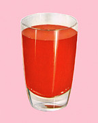 Glass with Red Drink Drawing by CSA Images Glass with Red Drink Drawing by CSA Images