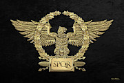 Gold Roman Imperial Eagle - S P Q R Special Edition over Black Velvet Digital Art by Serge Averbukh Gold Roman Imperial Eagle - S P Q R Special Edition over Black Velvet Digital Art by Serge Averbukh