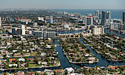 Golden Isles at Hallandale Beach Florida Skyline Aerial Photograph by David Oppenheimer