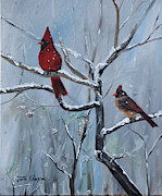 Gone Away is the BlueBird - Walking in a Winter Wonderland Painting by Jan Dappen Gone Away is the BlueBird - Walking in a Winter Wonderland Painting by Jan Dappen