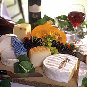 Gourmet Cheese Plate With Red Wine Photograph by Clu