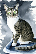 Gracie Mae Cat Painting Painting by Dora Hathazi Mendes