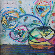 Grateful Blooms Mixed Media by Mary Conner