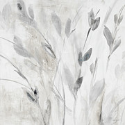 Gray Misty Leaves Square I Painting by Lanie Loreth Gray Misty Leaves Square I Painting by Lanie Loreth