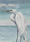 Great Egret Standing Painting by Patricia Pinto