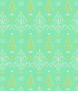 Green Christmas Tree Pattern Drawing by CSA Images Green Christmas Tree Pattern Drawing by CSA Images