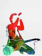 Green Day Watercolor Mixed Media by Naxart Studio