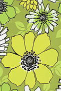 Green Flower Pattern Drawing by CSA Images Green Flower Pattern Drawing by CSA Images
